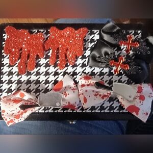 Halloween hair clips 3 sets bloody nurse, spooky vampire , dripping blood